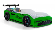Дитяча ліжко машина GT18 4x4 Turbo Green з підсвіткою, спойлер